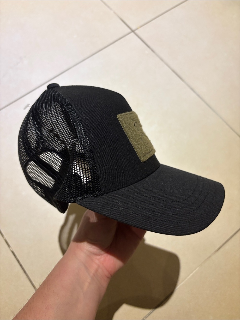 Arcteryx LEAF Black Marketing Curved Brim Trucker Cap TAN velcro embroidered.NEW - Picture 12 of 16